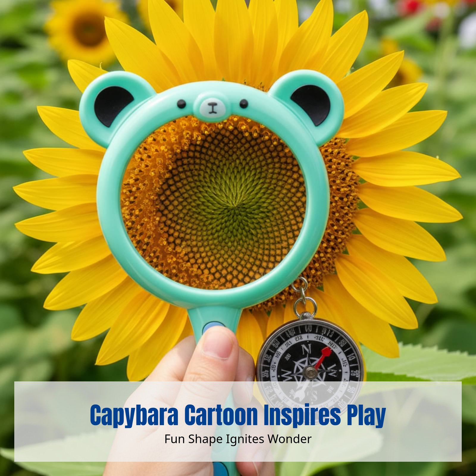 Science Kit - Capybara Cartoon Magnifier & Compass Set,