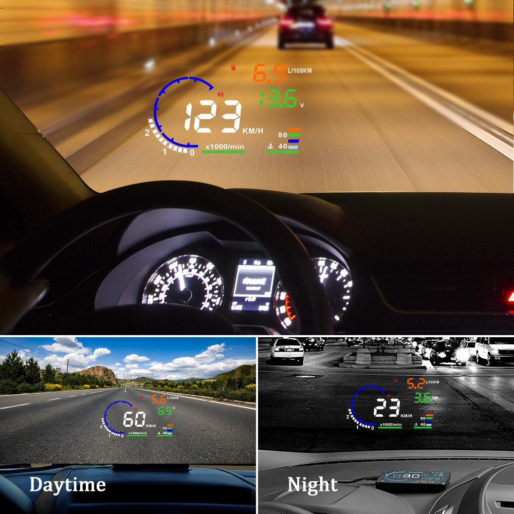 AD 5.5'' OBD2 HUD Car Head Up  - Anemometer Wind Speed avis et prix