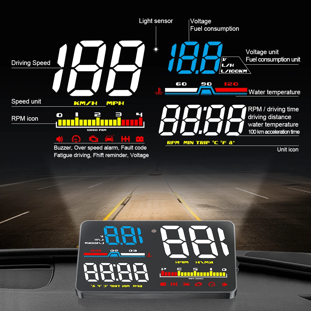 D5000 Digital OBD2 Car Windshi - Anemometer Wind Speed avis et prix