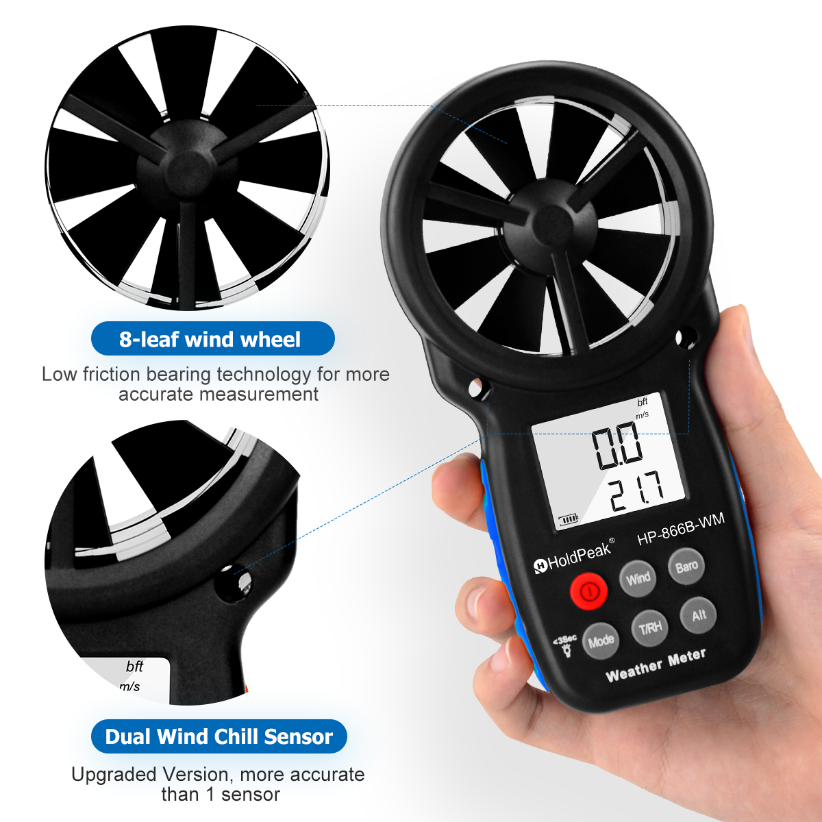 HP-866B-WM Anemometer Instruct - Anemometer Wind Speed avis et prix