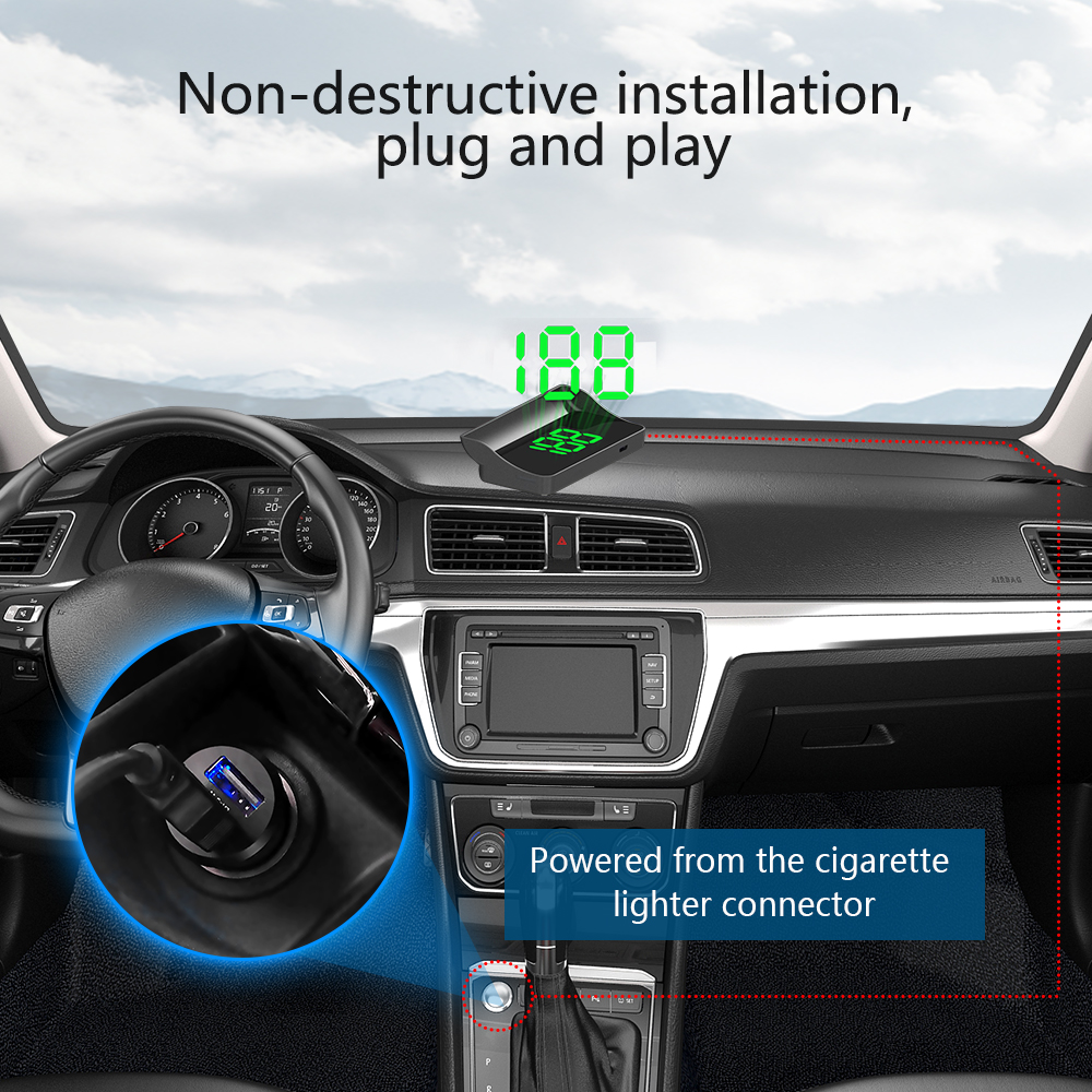 W1 Car HUD Head Up Display Win - Anemometer Wind Speed avis et prix