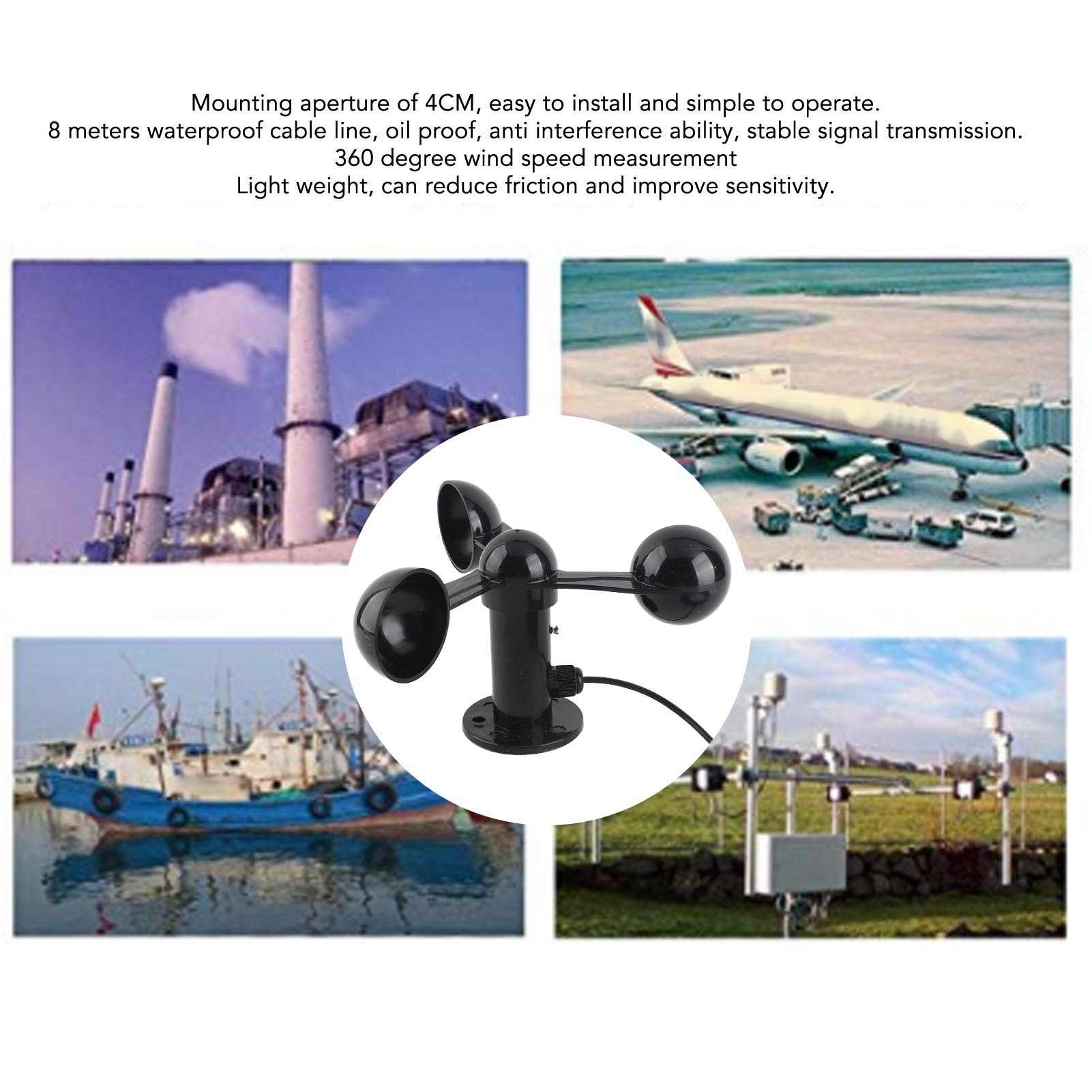 Three Cups Wind Speed Sensor A - Anemometer Wind Speed avis et prix