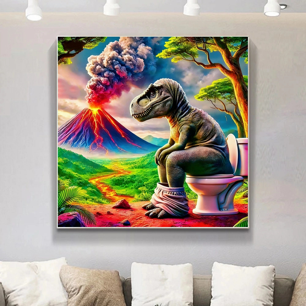 Dinosaur Toilet 5D Diamond Pai - Volcano Kit Eruption avis et prix