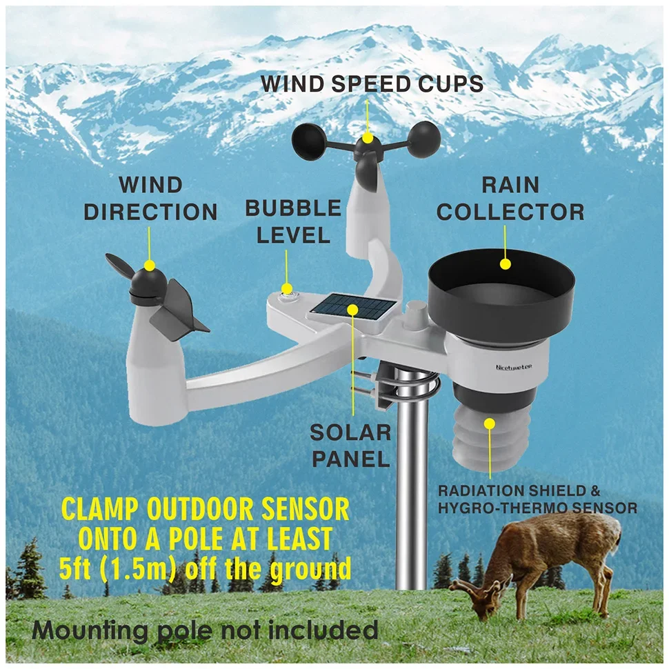 Outdoor Wind Speed Rainfall Wi - Weather Station Indoor avis et prix